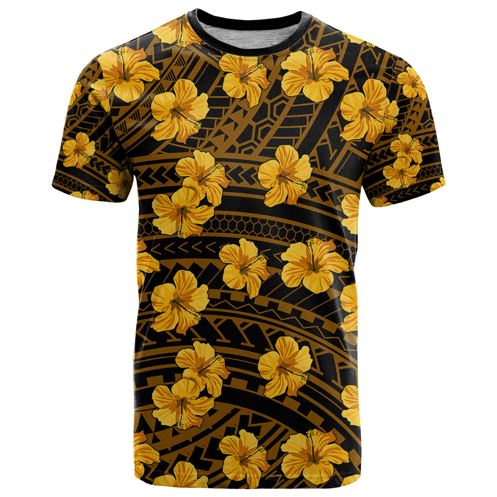 Polynesian Hawaii Style With Hibiscus T Shirt Yellow - Wonder Print Shop