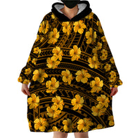 Polynesian Pride Hawaii Style With Hibiscus Wearable Blanket Hoodie Yellow - Wonder Print Shop
