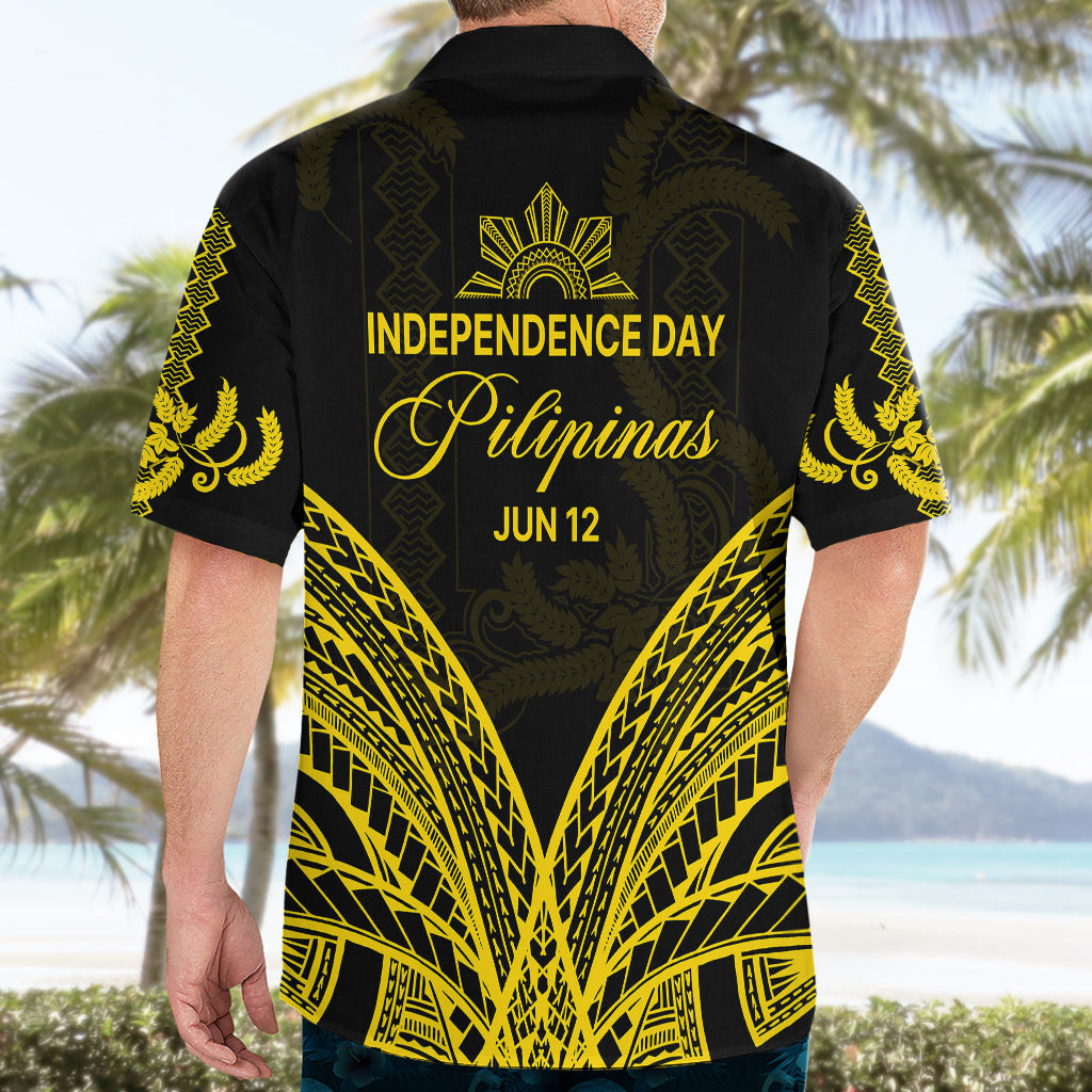 Philippines Independence Day Hawaiian Shirt Pechera With Side Barong Patterns - Wonder Print Shop