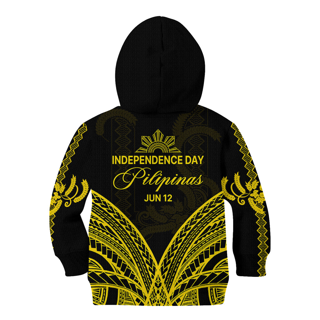 Philippines Independence Day Kid Hoodie Pechera With Side Barong Patterns - Wonder Print Shop