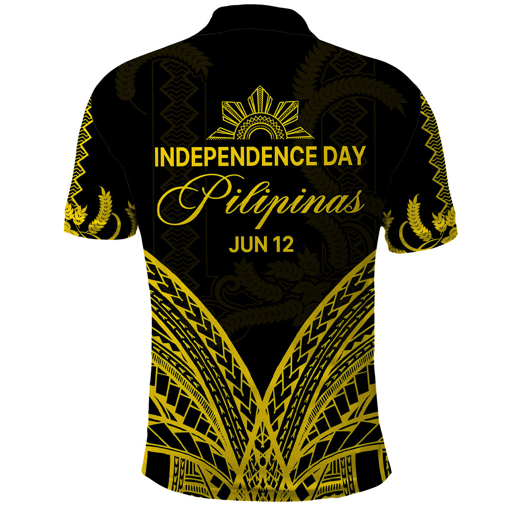 Philippines Polo Shirt Independence Day Pechera With Side Barong Patterns - Wonder Print Shop
