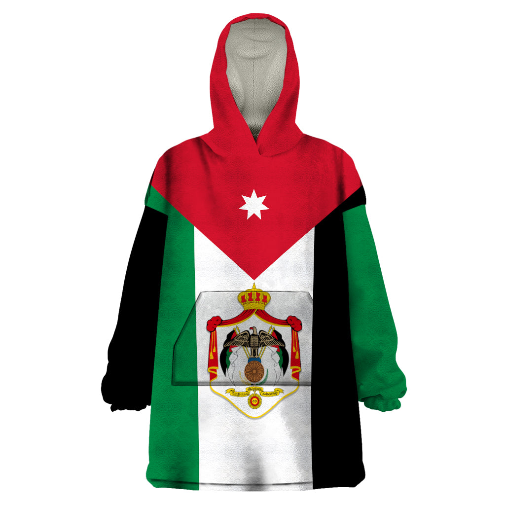 Hashemite Kingdom of Jordan Wearable Blanket Hoodie Jordan Flag Style - Wonder Print Shop