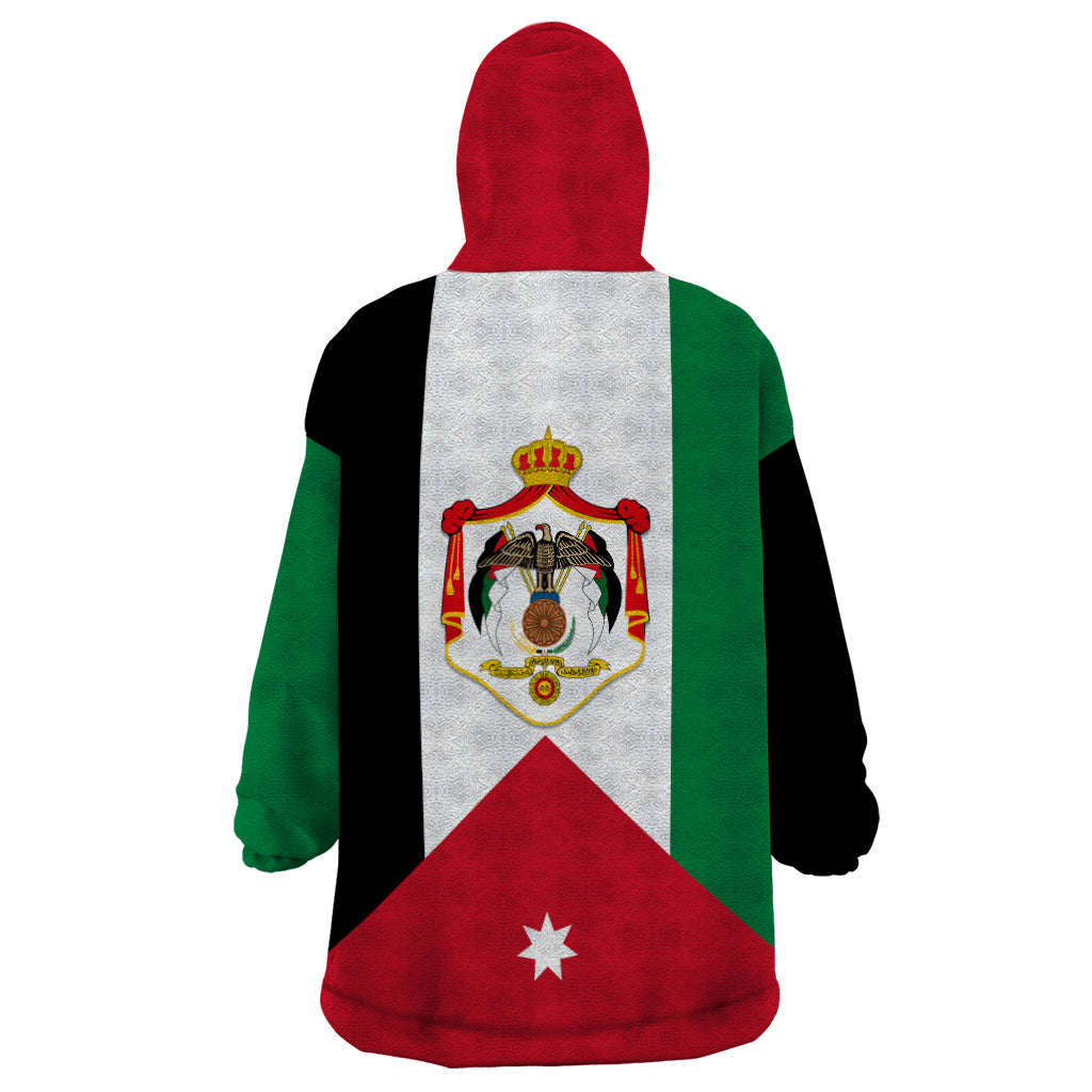 Hashemite Kingdom of Jordan Wearable Blanket Hoodie Jordan Flag Style - Wonder Print Shop