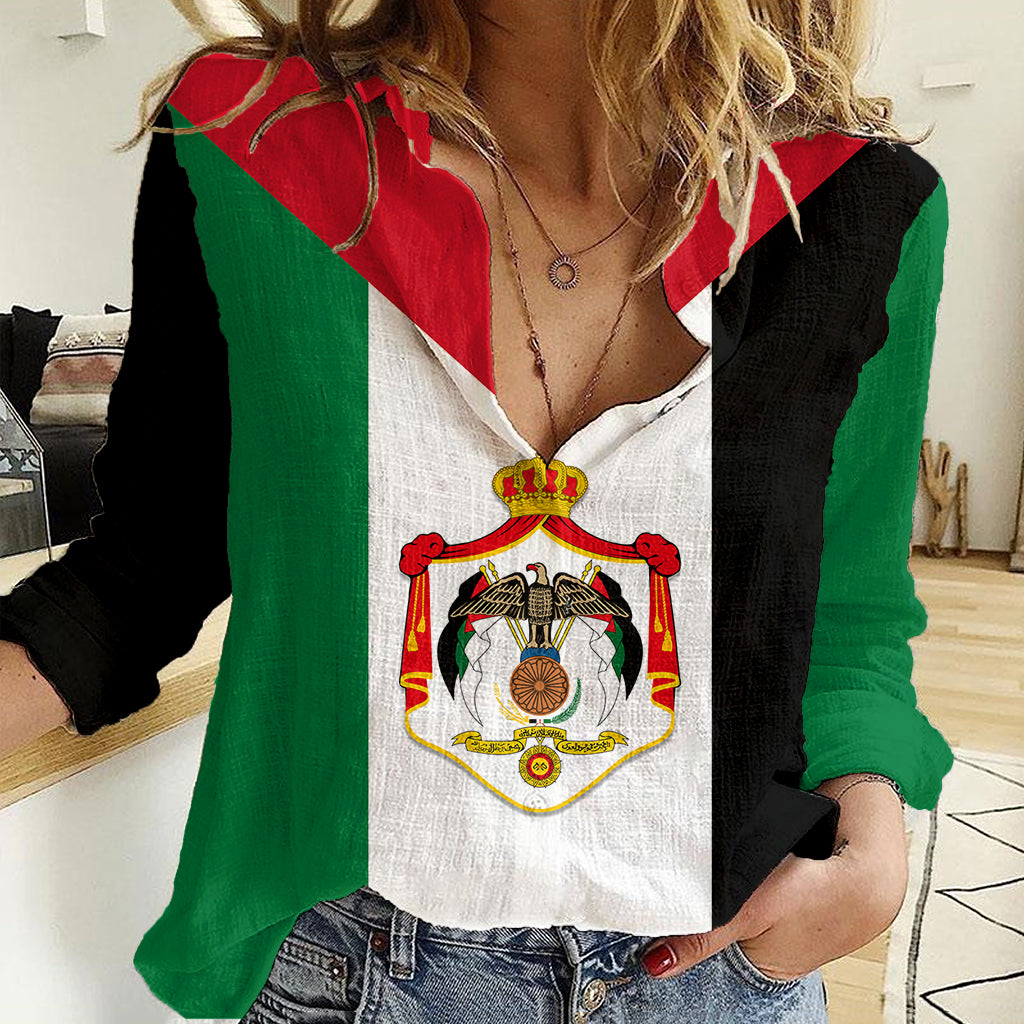 Hashemite Kingdom of Jordan Women Casual Shirt Jordan Flag Style - Wonder Print Shop