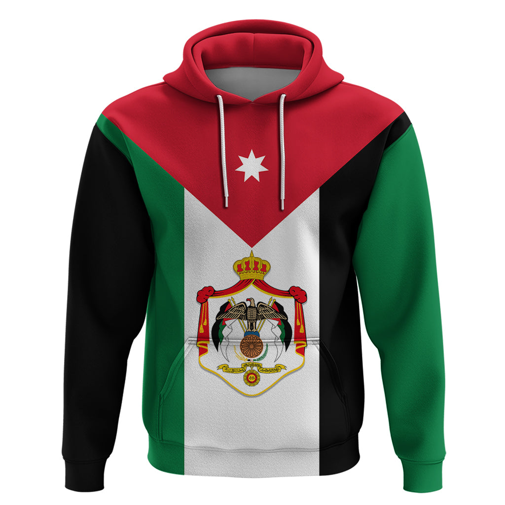 Custom Hashemite Kingdom of Jordan Hoodie Jordan Flag Style - Wonder Print Shop
