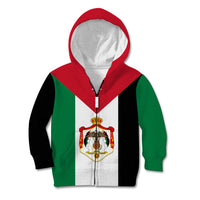 Personalised Hashemite Kingdom of Jordan Kid Hoodie Jordan Flag Style - Wonder Print Shop