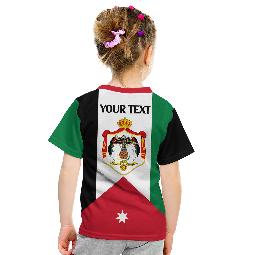 Personalised Hashemite Kingdom of Jordan Kid T Shirt Jordan Flag Style - Wonder Print Shop