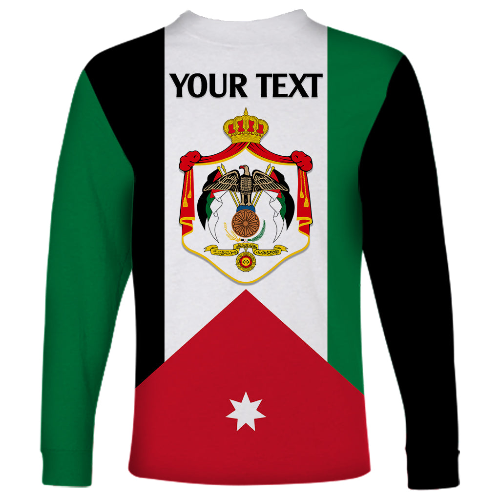 Personalised Hashemite Kingdom of Jordan Long Sleeve Shirt Jordan Flag Style - Wonder Print Shop