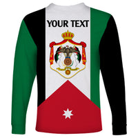 Personalised Hashemite Kingdom of Jordan Long Sleeve Shirt Jordan Flag Style - Wonder Print Shop