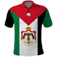 Custom Hashemite Kingdom of Jordan Polo Shirt Jordan Flag Style - Wonder Print Shop