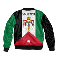 Personalised Hashemite Kingdom of Jordan Sleeve Zip Bomber Jacket Jordan Flag Style - Wonder Print Shop