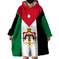 Personalised Hashemite Kingdom of Jordan Wearable Blanket Hoodie Jordan Flag Style - Wonder Print Shop