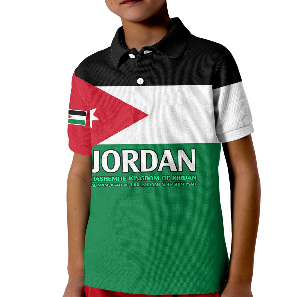 Jordan Polo Shirt for Kid Jordan Independence Anniversary Simple Flag Style - Wonder Print Shop