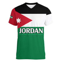 Jordan Women V Neck T Shirt Jordan Independence Anniversary Simple Flag Style - Wonder Print Shop