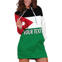 Personalised Jordan Hoodie Dress Jordan Independence Anniversary Simple Flag Style - Wonder Print Shop