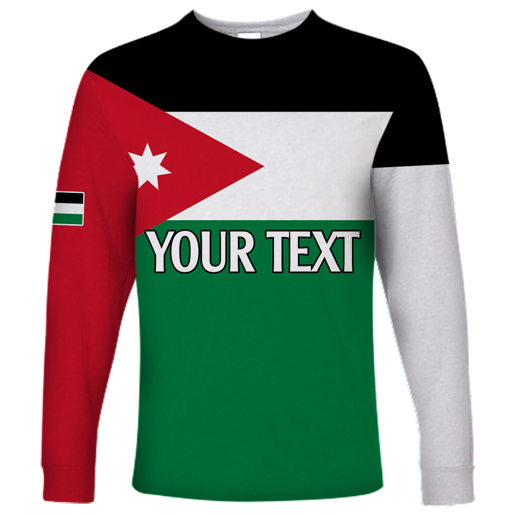 Personalised Jordan Long Sleeve Shirt Jordan Independence Anniversary Simple Flag Style - Wonder Print Shop