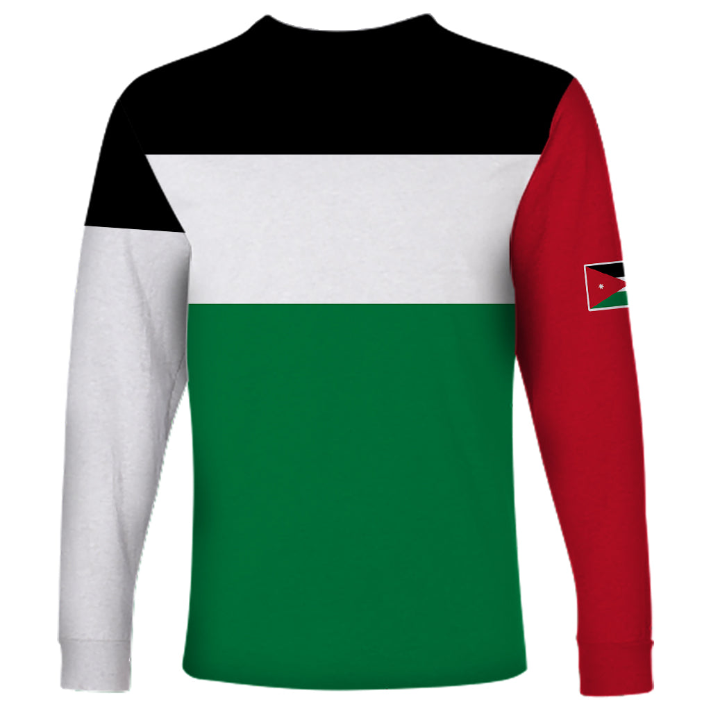Personalised Jordan Long Sleeve Shirt Jordan Independence Anniversary Simple Flag Style - Wonder Print Shop