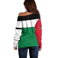 Personalised Jordan Off Shoulder Sweater Jordan Independence Anniversary Simple Flag Style - Wonder Print Shop