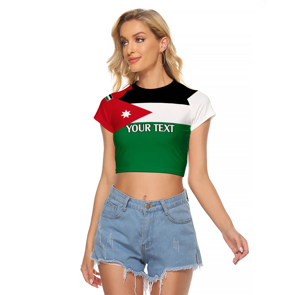 Personalised Jordan Raglan Cropped T Shirt Jordan Independence Anniversary Simple Flag Style - Wonder Print Shop