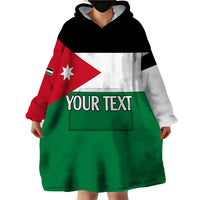 Personalised Jordan Wearable Blanket Hoodie Jordan Independence Anniversary Simple Flag Style - Wonder Print Shop
