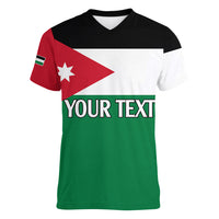Personalised Jordan Women V Neck T Shirt Jordan Independence Anniversary Simple Flag Style - Wonder Print Shop