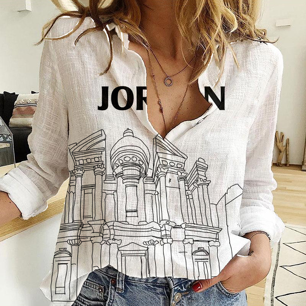 Jordan Women Casual Shirt Al-Khazneh in Jordan Simple - Wonder Print Shop