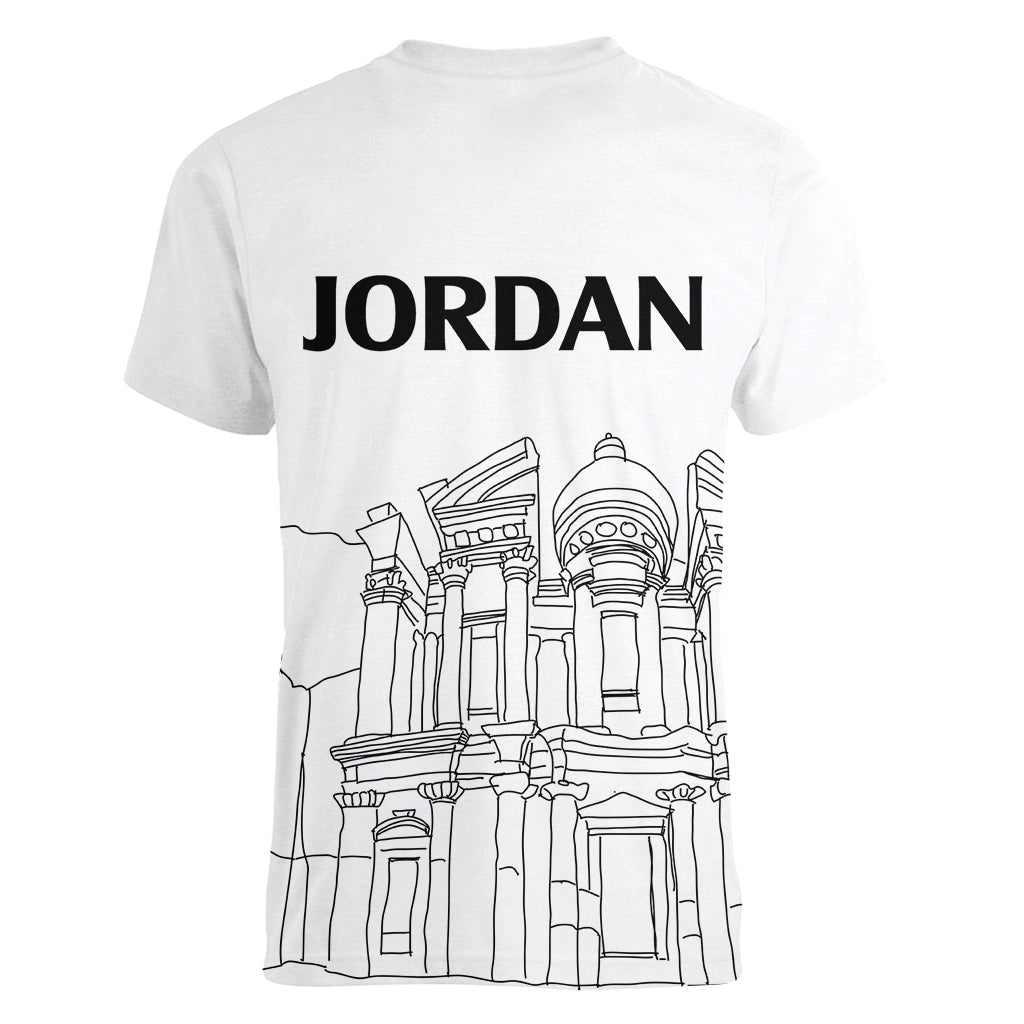 Jordan Women V Neck T Shirt Al-Khazneh in Jordan Simple - Wonder Print Shop
