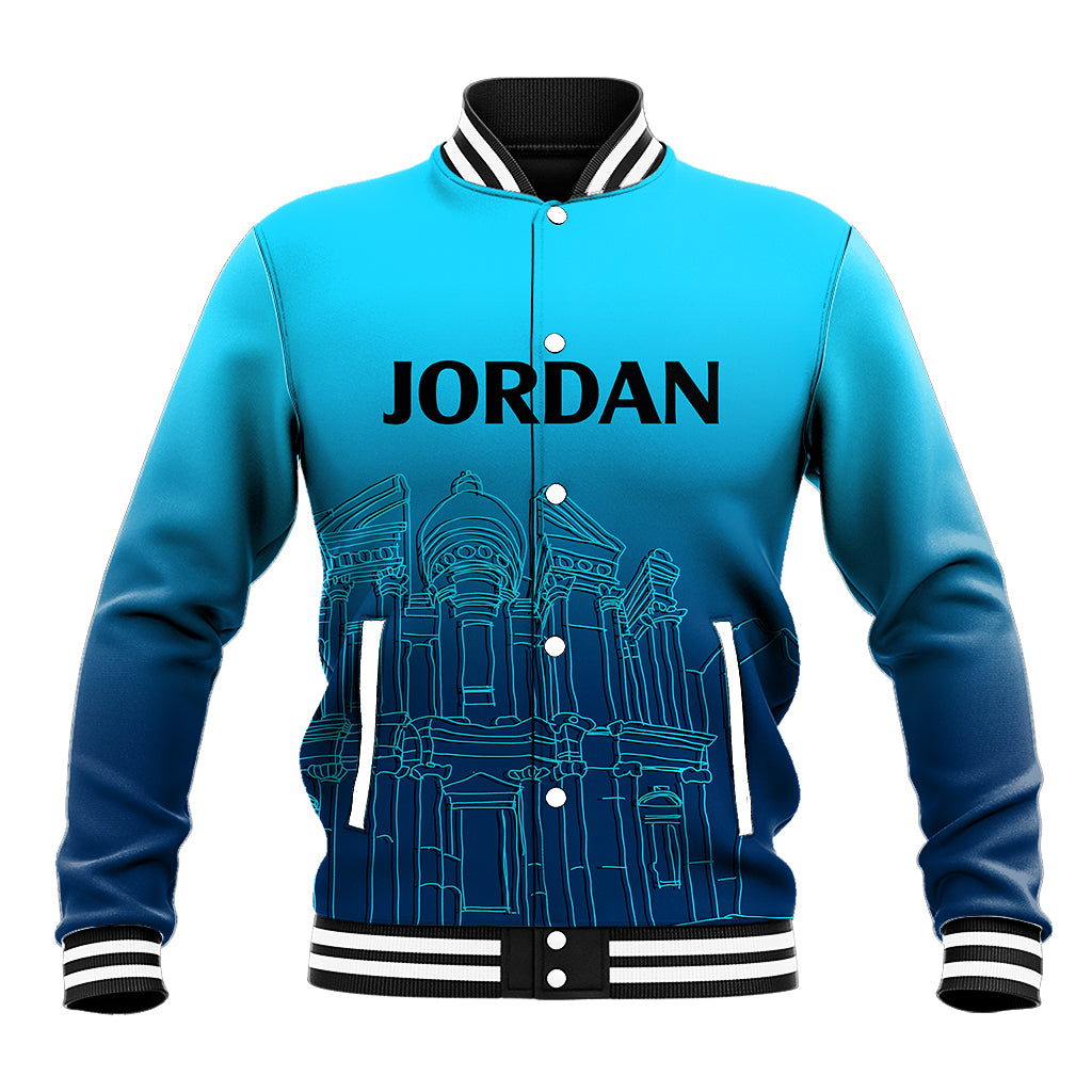 Jordan Baseball Jacket Al-Khazneh in Jordan Blue Gradient LT9 - Wonder Print Shop