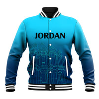 Jordan Baseball Jacket Al-Khazneh in Jordan Blue Gradient LT9 - Wonder Print Shop