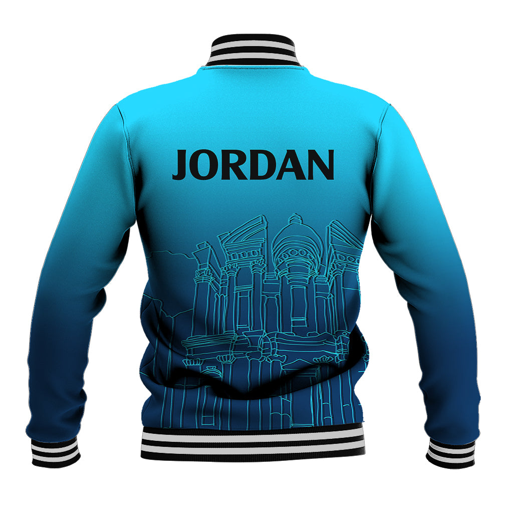 Jordan Baseball Jacket Al-Khazneh in Jordan Blue Gradient LT9 - Wonder Print Shop