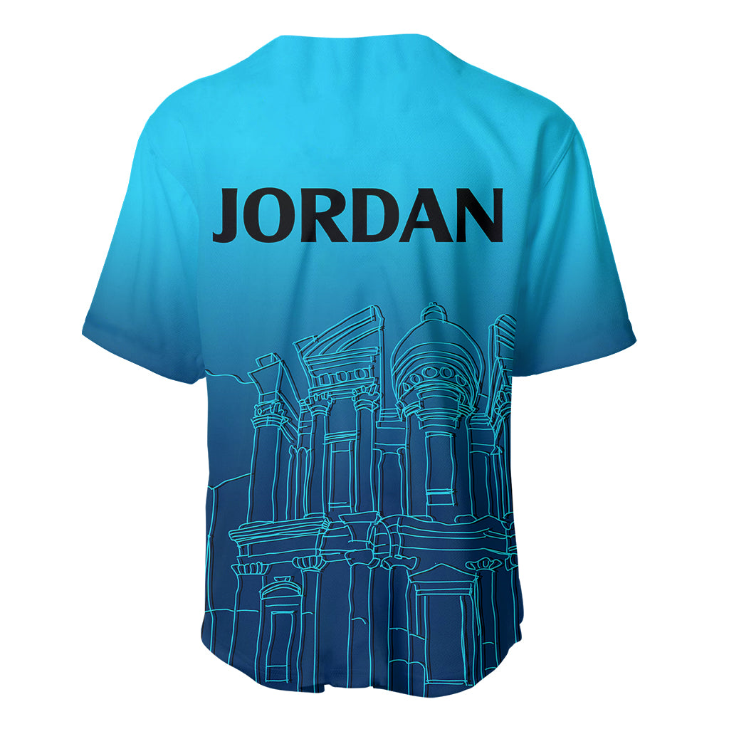 Jordan Baseball Jersey Al-Khazneh in Jordan Blue Gradient LT9 - Wonder Print Shop