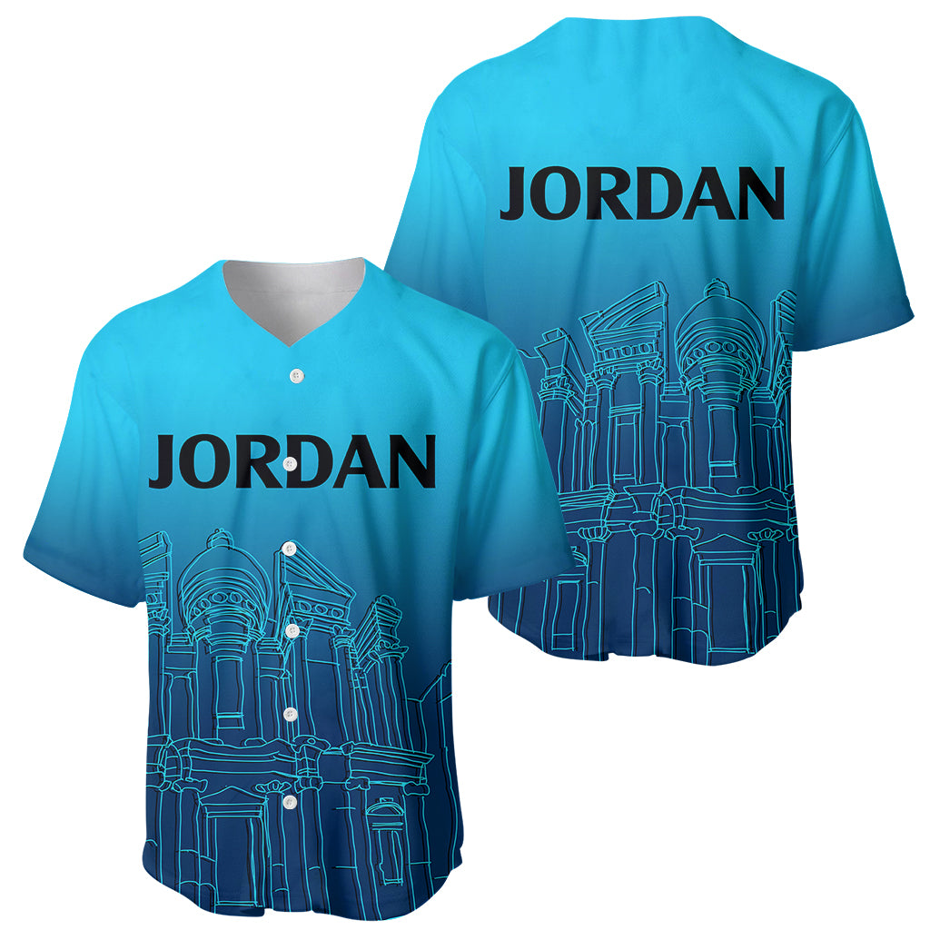 Jordan Baseball Jersey Al-Khazneh in Jordan Blue Gradient LT9 - Wonder Print Shop