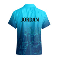 Jordan Hawaiian Shirt Al-Khazneh in Jordan Blue Gradient - Wonder Print Shop