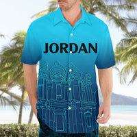 Jordan Hawaiian Shirt Al-Khazneh in Jordan Blue Gradient - Wonder Print Shop