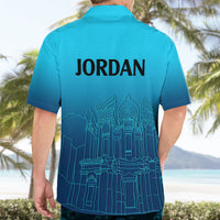 Jordan Hawaiian Shirt Al-Khazneh in Jordan Blue Gradient - Wonder Print Shop