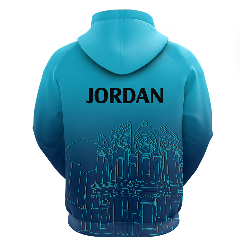 Jordan Hoodie Al-Khazneh in Jordan Blue Gradient - Wonder Print Shop