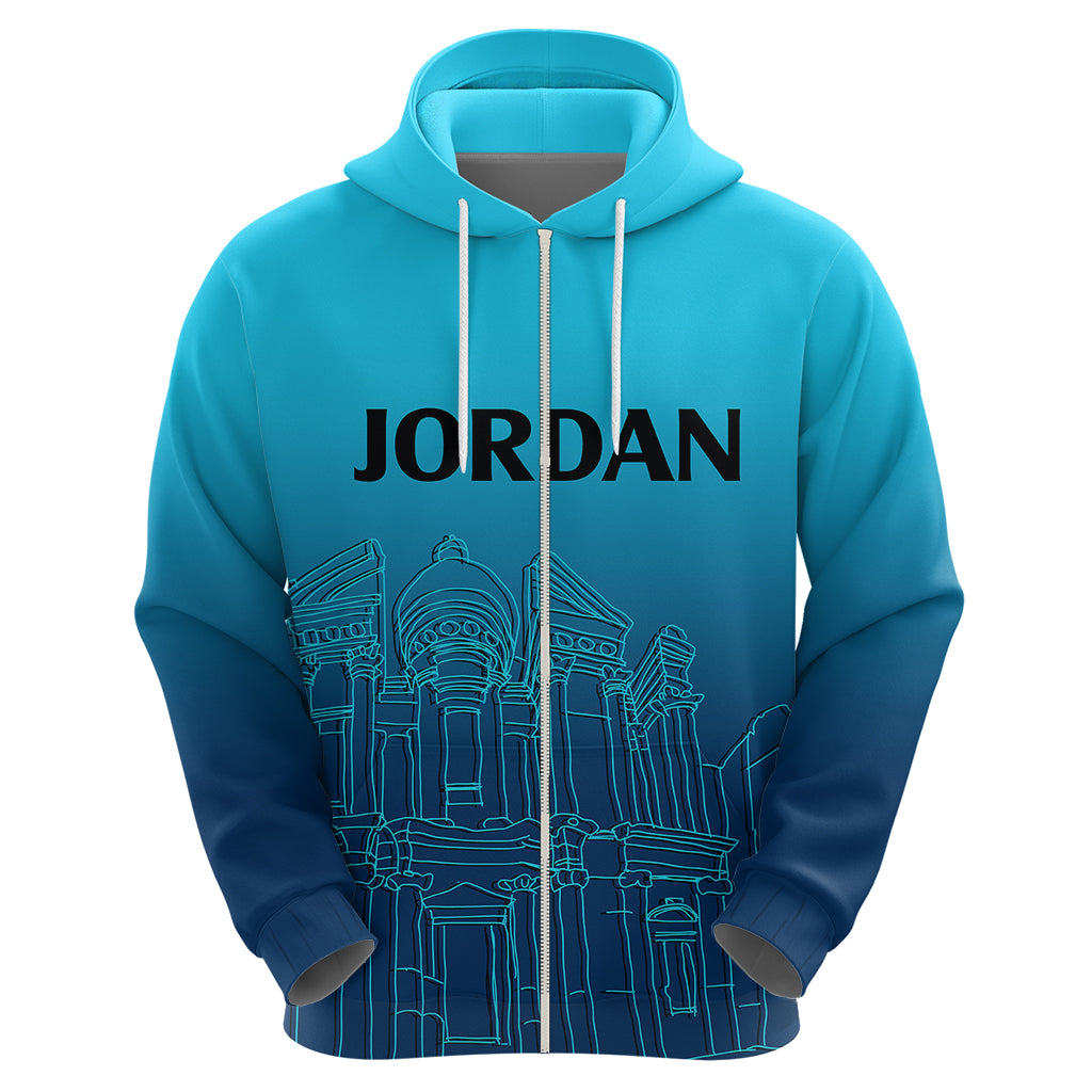 Jordan Hoodie Al-Khazneh in Jordan Blue Gradient - Wonder Print Shop