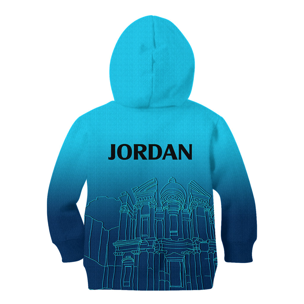 Jordan Kid Hoodie Al-Khazneh in Jordan Blue Gradient - Wonder Print Shop