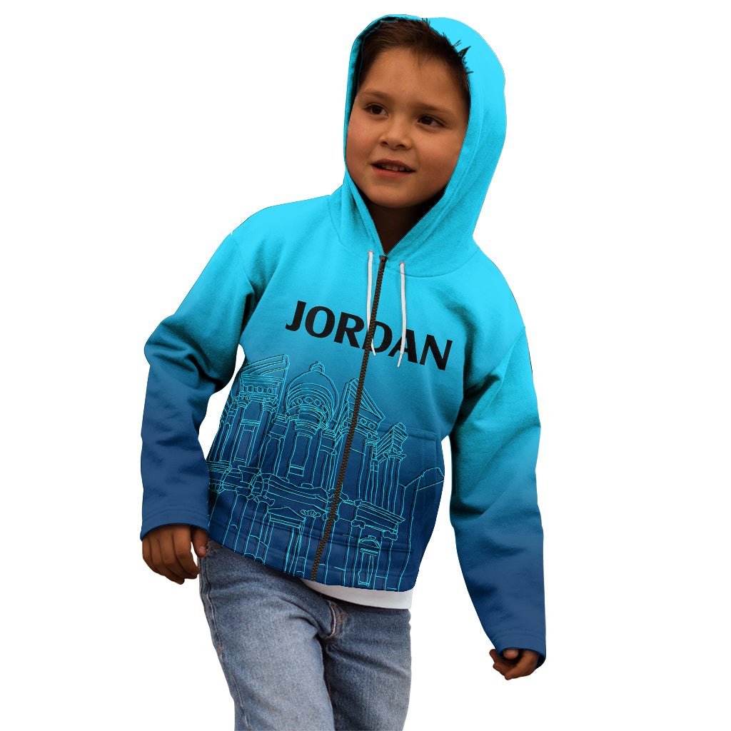 Jordan Kid Hoodie Al-Khazneh in Jordan Blue Gradient - Wonder Print Shop