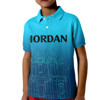 Jordan Polo Shirt for Kid Al Khazneh in Jordan Blue Gradient - Wonder Print Shop