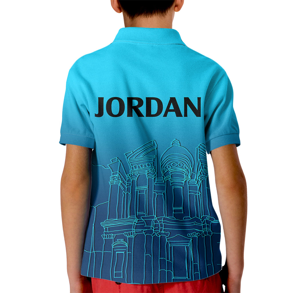 Jordan Polo Shirt for Kid Al Khazneh in Jordan Blue Gradient - Wonder Print Shop