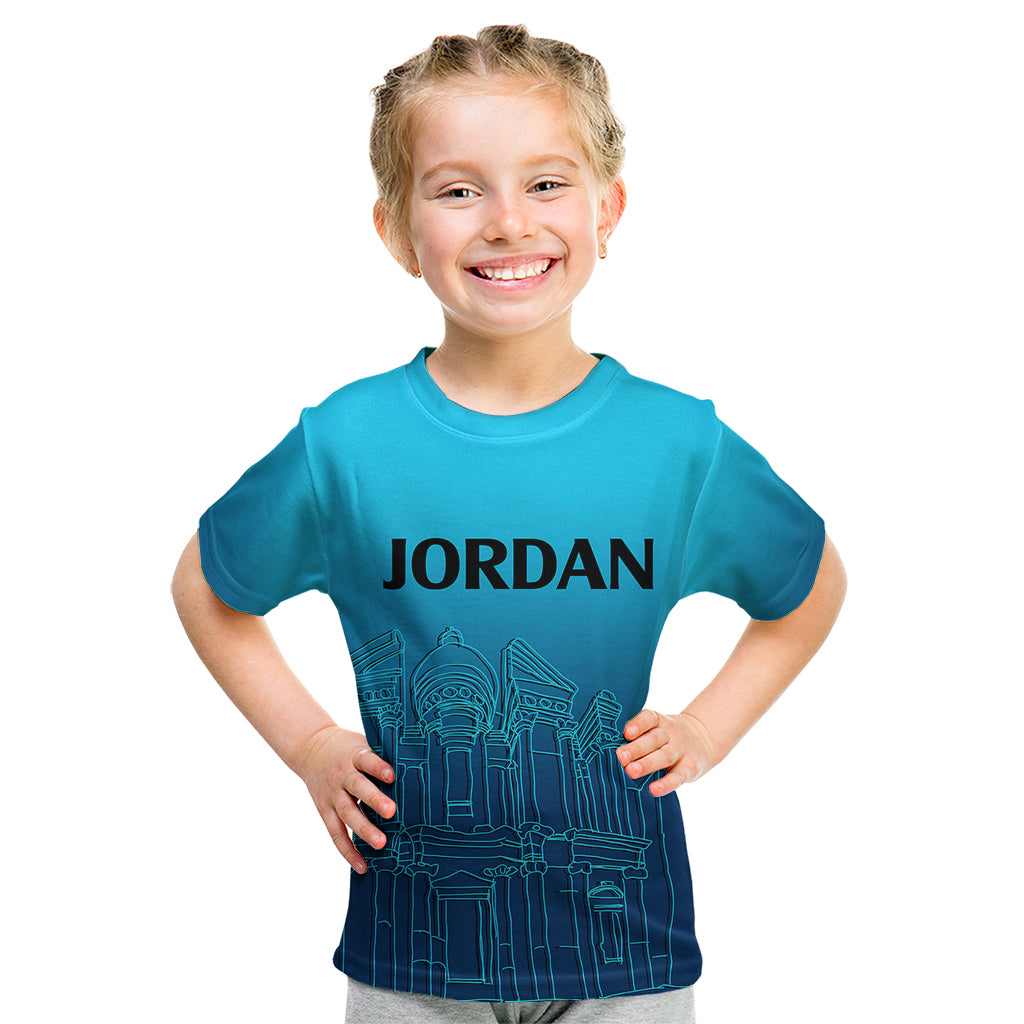 Jordan Kid T Shirt Al-Khazneh in Jordan Blue Gradient - Wonder Print Shop
