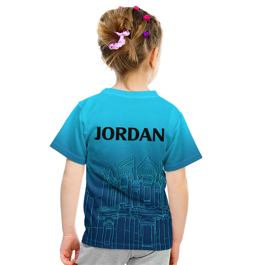 Jordan Kid T Shirt Al-Khazneh in Jordan Blue Gradient - Wonder Print Shop