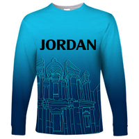 Jordan Long Sleeve Shirt Al-Khazneh in Jordan Blue Gradient - Wonder Print Shop