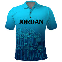 Jordan Polo Shirt Al Khazneh in Jordan Blue Gradient - Wonder Print Shop