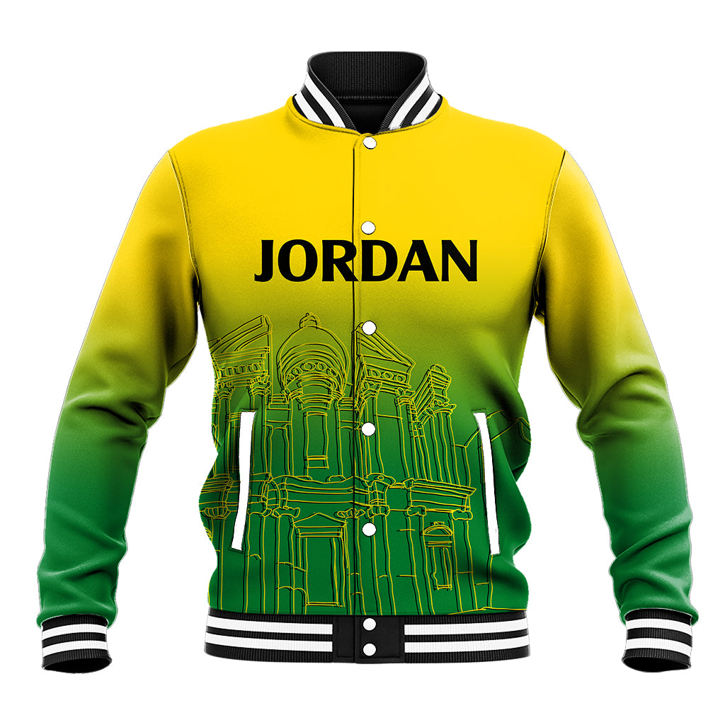 Jordan Baseball Jacket Al-Khazneh in Jordan Green Gradient LT9 - Wonder Print Shop