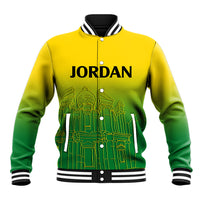 Jordan Baseball Jacket Al-Khazneh in Jordan Green Gradient LT9 - Wonder Print Shop