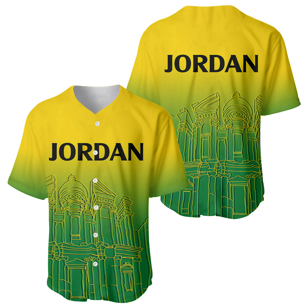 Jordan Baseball Jersey Al-Khazneh in Jordan Green Gradient LT9 - Wonder Print Shop