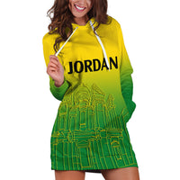 Jordan Hoodie Dress Al-Khazneh in Jordan Green Gradient - Wonder Print Shop
