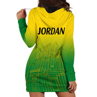 Jordan Hoodie Dress Al-Khazneh in Jordan Green Gradient - Wonder Print Shop